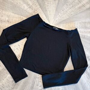 Fashion Nova Black Off-Shoulder Crop Top